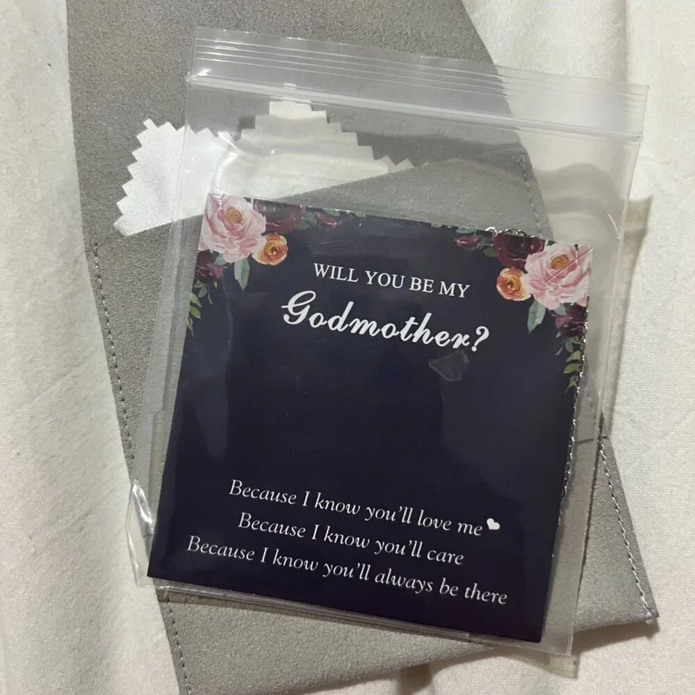 🏷 *NWT*Will You Be My Godmother? Infinity Cross Necklace - Silver & Rose Gold ✨